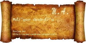 Móger András névjegykártya